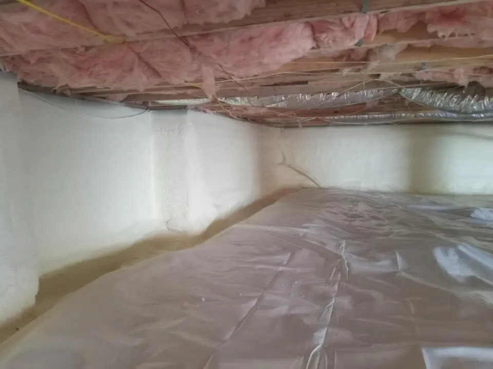 Crawl space encapsulation with closed-cell spray foam for Attic Insulation in Perry